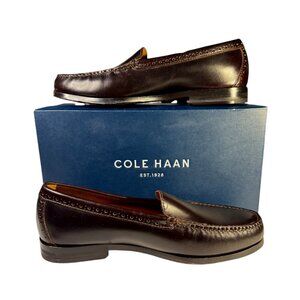 Cole Haan Grand OS PINCH Chestnut Leather Slip On Dress Loafers Shoes Size 9 M